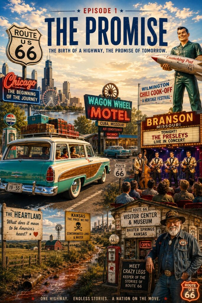 Classic Route 66 scenes from Illinois, Missouri and Kansas, featuring roadside attractions, motels, family travel and the American heartland. (C) Tom Noga